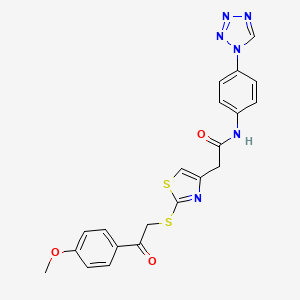 N-(4-(1H-tetrazol-1-yl)phenyl)-2-(2-((2-(4-methoxyphenyl)-2-oxoethyl)thio)thiazol-4-yl)acetamide