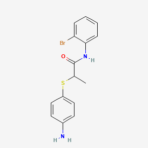 molecular formula C15H15BrN2OS B2782211 2-[(4-Aminophenyl)thio]-N-(2-bromophenyl)-propanamide CAS No. 913246-00-1