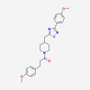 4-{[3-(4-Methoxyphenyl)-1,2,4-oxadiazol-5-yl]methyl}-1-[3-(4-methoxyphenyl)propanoyl]piperidine