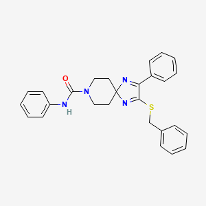 molecular formula C27H26N4OS B2782221 2-(benzylsulfanyl)-N~8~,3-diphenyl-1,4,8-triazaspiro[4.5]deca-1,3-diene-8-carboxamide CAS No. 894879-04-0