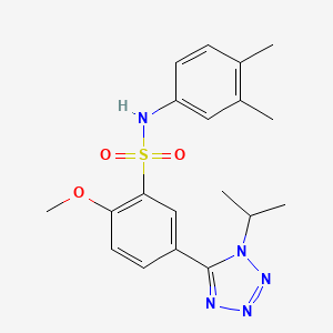 N-(3,4-dimethylphenyl)-2-methoxy-5-(1-propan-2-yltetrazol-5-yl)benzenesulfonamide