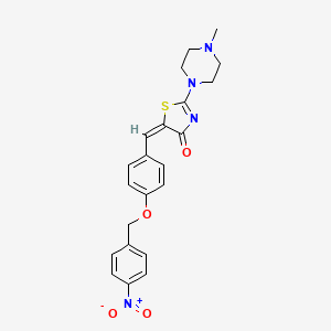 (E)-2-(4-methylpiperazin-1-yl)-5-(4-((4-nitrobenzyl)oxy)benzylidene)thiazol-4(5H)-one