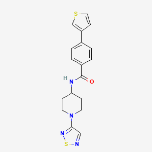 N-(1-(1,2,5-thiadiazol-3-yl)piperidin-4-yl)-4-(thiophen-3-yl)benzamide