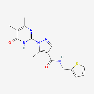 1-(4,5-dimethyl-6-oxo-1,6-dihydropyrimidin-2-yl)-5-methyl-N-(thiophen-2-ylmethyl)-1H-pyrazole-4-carboxamide