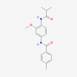molecular formula C19H22N2O3 B278225 N-[4-(isobutyrylamino)-3-methoxyphenyl]-4-methylbenzamide 