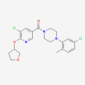 (4-(5-Chloro-2-methylphenyl)piperazin-1-yl)(5-chloro-6-((tetrahydrofuran-3-yl)oxy)pyridin-3-yl)methanone