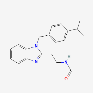 molecular formula C21H25N3O B2782256 N-[2-[1-[(4-propan-2-ylphenyl)methyl]benzimidazol-2-yl]ethyl]acetamide CAS No. 871552-89-5