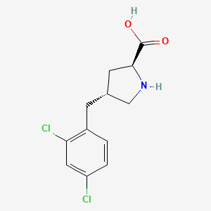 molecular formula C12H13Cl2NO2 B2782258 (2S,4R)-4-(2,4-Dichlorobenzyl)pyrrolidine-2-carboxylic acid CAS No. 1049980-61-1