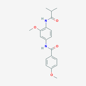 4-methoxy-N-{3-methoxy-4-[(2-methylpropanoyl)amino]phenyl}benzamide