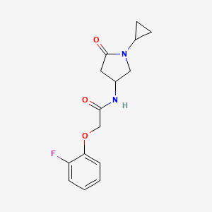 molecular formula C15H17FN2O3 B2782271 N-(1-cyclopropyl-5-oxopyrrolidin-3-yl)-2-(2-fluorophenoxy)acetamide CAS No. 1396878-61-7