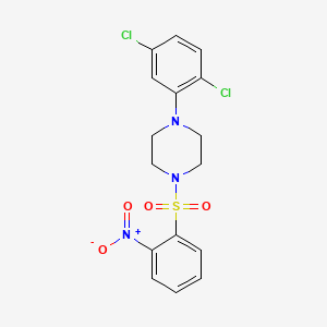 molecular formula C16H15Cl2N3O4S B2782275 1-(2,5-Dichlorophenyl)-4-(2-nitrobenzenesulfonyl)piperazine CAS No. 2361724-02-7