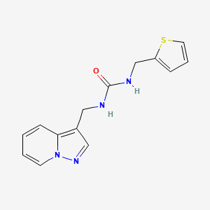 molecular formula C14H14N4OS B2782280 1-(Pyrazolo[1,5-a]pyridin-3-ylmethyl)-3-(thiophen-2-ylmethyl)urea CAS No. 1396846-75-5