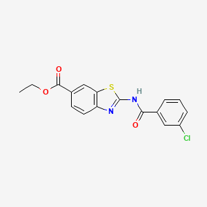 molecular formula C17H13ClN2O3S B2782287 Ethyl 2-(3-chlorobenzamido)benzo[d]thiazole-6-carboxylate CAS No. 888409-53-8