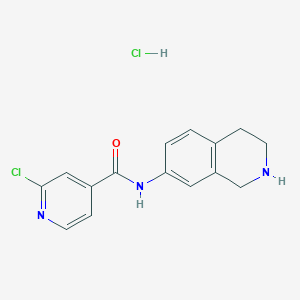 molecular formula C15H15Cl2N3O B2782290 2-chloro-N-(1,2,3,4-tetrahydroisoquinolin-7-yl)pyridine-4-carboxamide hydrochloride CAS No. 1798044-66-2