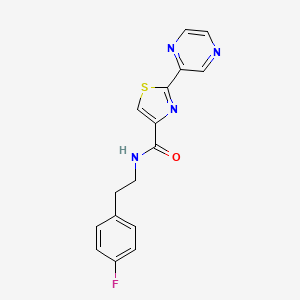 molecular formula C16H13FN4OS B2782295 N-(4-fluorophenethyl)-2-(pyrazin-2-yl)thiazole-4-carboxamide CAS No. 1325745-91-2