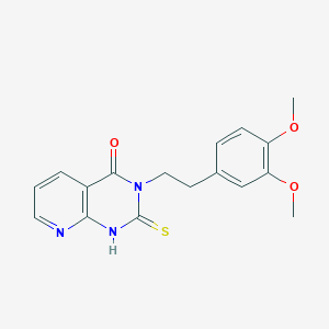 molecular formula C17H17N3O3S B2782306 3-[2-(3,4-dimethoxyphenyl)ethyl]-2-sulfanylidene-1H-pyrido[2,3-d]pyrimidin-4-one CAS No. 443671-82-7