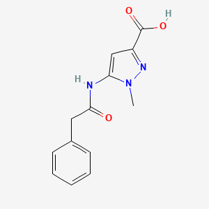 molecular formula C13H13N3O3 B2782309 1-methyl-5-(2-phenylacetamido)-1H-pyrazole-3-carboxylic acid CAS No. 1174311-05-7