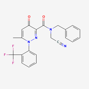 N-benzyl-N-(cyanomethyl)-6-methyl-4-oxo-1-[2-(trifluoromethyl)phenyl]-1,4-dihydropyridazine-3-carboxamide