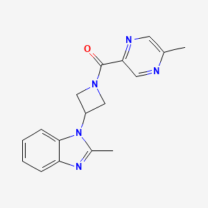 molecular formula C17H17N5O B2782339 [3-(2-Methylbenzimidazol-1-yl)azetidin-1-yl]-(5-methylpyrazin-2-yl)methanone CAS No. 2380080-83-9