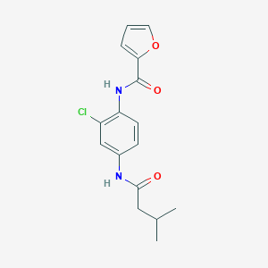 molecular formula C16H17ClN2O3 B278234 N-{2-chloro-4-[(3-methylbutanoyl)amino]phenyl}-2-furamide 