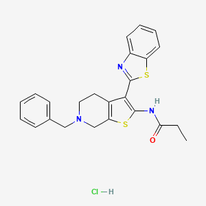 N-(3-(benzo[d]thiazol-2-yl)-6-benzyl-4,5,6,7-tetrahydrothieno[2,3-c]pyridin-2-yl)propionamide hydrochloride