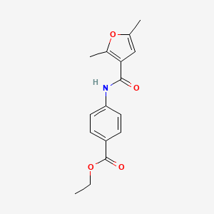 molecular formula C16H17NO4 B2782347 乙酸乙酯 4-(2,5-二甲基呋喃-3-羧酰胺基)苯甲酸酯 CAS No. 915930-48-2