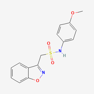 molecular formula C15H14N2O4S B2782355 1-(benzo[d]isoxazol-3-yl)-N-(4-methoxyphenyl)methanesulfonamide CAS No. 1705062-96-9