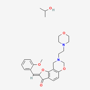 molecular formula C27H34N2O6 B2782359 (2Z)-2-[(2-Methoxyphenyl)methylidene]-8-(2-morpholin-4-ylethyl)-7,9-dihydrofuro[2,3-f][1,3]benzoxazin-3-one;propan-2-ol CAS No. 1351664-57-7