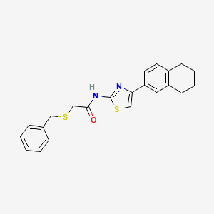 molecular formula C22H22N2OS2 B2782360 2-(benzylthio)-N-(4-(5,6,7,8-tetrahydronaphthalen-2-yl)thiazol-2-yl)acetamide CAS No. 923465-58-1