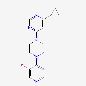molecular formula C15H17FN6 B2782365 4-Cyclopropyl-6-[4-(5-fluoropyrimidin-4-yl)piperazin-1-yl]pyrimidine CAS No. 2380141-64-8