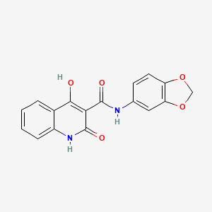 molecular formula C17H12N2O5 B2782374 N-1,3-benzodioxol-5-yl-4-hydroxy-2-oxo-1,2-dihydroquinoline-3-carboxamide CAS No. 941923-40-6