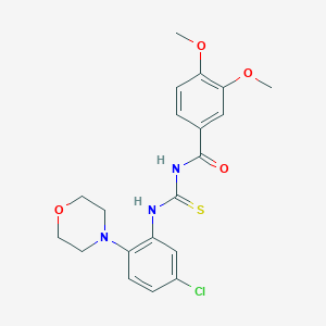 molecular formula C20H22ClN3O4S B278239 N-[5-chloro-2-(4-morpholinyl)phenyl]-N'-(3,4-dimethoxybenzoyl)thiourea 