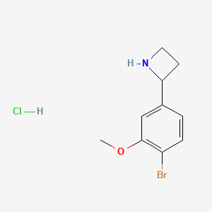 molecular formula C10H13BrClNO B2782396 2-(4-Bromo-3-methoxyphenyl)azetidine;hydrochloride CAS No. 2413899-79-1