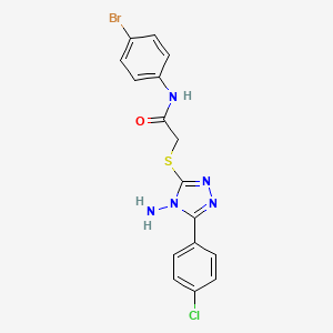 molecular formula C16H13BrClN5OS B2782397 2-{[4-amino-5-(4-chlorophenyl)-4H-1,2,4-triazol-3-yl]sulfanyl}-N-(4-bromophenyl)acetamide CAS No. 540498-92-8