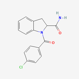 molecular formula C16H13ClN2O2 B2782401 1-(4-Chlorobenzoyl)indoline-2-carboxamide CAS No. 1101188-77-5