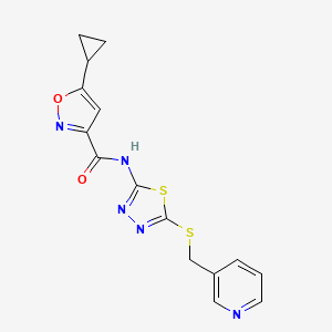 molecular formula C15H13N5O2S2 B2782403 5-cyclopropyl-N-(5-((pyridin-3-ylmethyl)thio)-1,3,4-thiadiazol-2-yl)isoxazole-3-carboxamide CAS No. 1226448-36-7