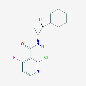 molecular formula C15H18ClFN2O B2782405 2-Chloro-N-[(1R,2S)-2-cyclohexylcyclopropyl]-4-fluoropyridine-3-carboxamide CAS No. 2223102-92-7