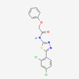 molecular formula C16H11Cl2N3O2S B2782407 N-[5-(2,4-dichlorophenyl)-1,3,4-thiadiazol-2-yl]-2-phenoxyacetamide CAS No. 392244-80-3