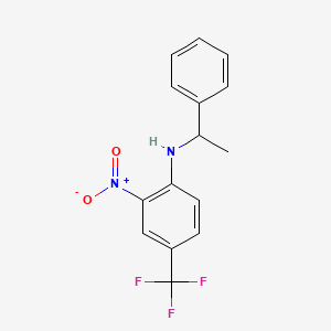 molecular formula C15H13F3N2O2 B2782408 2-nitro-N-(1-phenylethyl)-4-(trifluoromethyl)aniline CAS No. 217191-48-5
