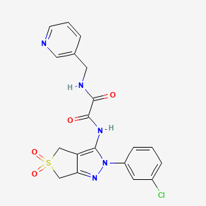 molecular formula C19H16ClN5O4S B2782409 N1-(2-(3-chlorophenyl)-5,5-dioxido-4,6-dihydro-2H-thieno[3,4-c]pyrazol-3-yl)-N2-(pyridin-3-ylmethyl)oxalamide CAS No. 899944-37-7