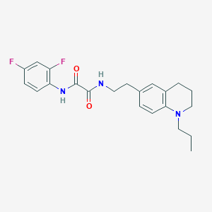 molecular formula C22H25F2N3O2 B2782410 N1-(2,4-difluorophenyl)-N2-(2-(1-propyl-1,2,3,4-tetrahydroquinolin-6-yl)ethyl)oxalamide CAS No. 955529-20-1