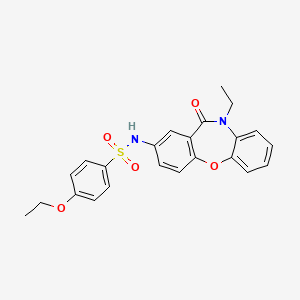 molecular formula C23H22N2O5S B2782422 4-ethoxy-N-(10-ethyl-11-oxo-10,11-dihydrodibenzo[b,f][1,4]oxazepin-2-yl)benzenesulfonamide CAS No. 922136-91-2