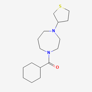 molecular formula C16H28N2OS B2782423 Cyclohexyl(4-(tetrahydrothiophen-3-yl)-1,4-diazepan-1-yl)methanone CAS No. 2319805-19-9