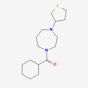 molecular formula C16H28N2OS B2782423 环己基(4-(四氢噻吩-3-基)-1,4-二氮杂环庚烷-1-基)甲酮 CAS No. 2319805-19-9