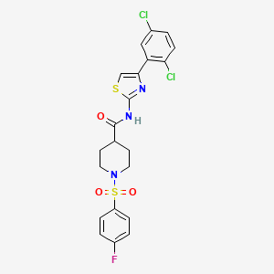 N-(4-(2,5-dichlorophenyl)thiazol-2-yl)-1-((4-fluorophenyl)sulfonyl)piperidine-4-carboxamide