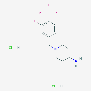 molecular formula C13H18Cl2F4N2 B2782440 1-[3-Fluoro-4-(trifluoromethyl)benzyl]piperidin-4-amine dihydrochloride CAS No. 1286273-40-2