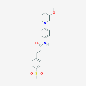 N-(4-(3-methoxypiperidin-1-yl)phenyl)-3-(4-(methylsulfonyl)phenyl)propanamide