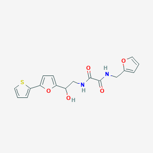 molecular formula C17H16N2O5S B2782457 N-(Furan-2-ylmethyl)-N'-[2-hydroxy-2-(5-thiophen-2-ylfuran-2-yl)ethyl]oxamide CAS No. 2319719-21-4