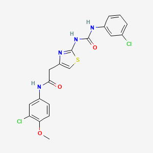 N-(3-chloro-4-methoxyphenyl)-2-(2-(3-(3-chlorophenyl)ureido)thiazol-4-yl)acetamide