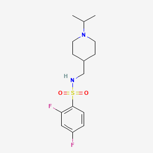 molecular formula C15H22F2N2O2S B2782462 2,4-二氟-N-((1-异丙基哌啶-4-基)甲基)苯磺酰胺 CAS No. 946233-86-9